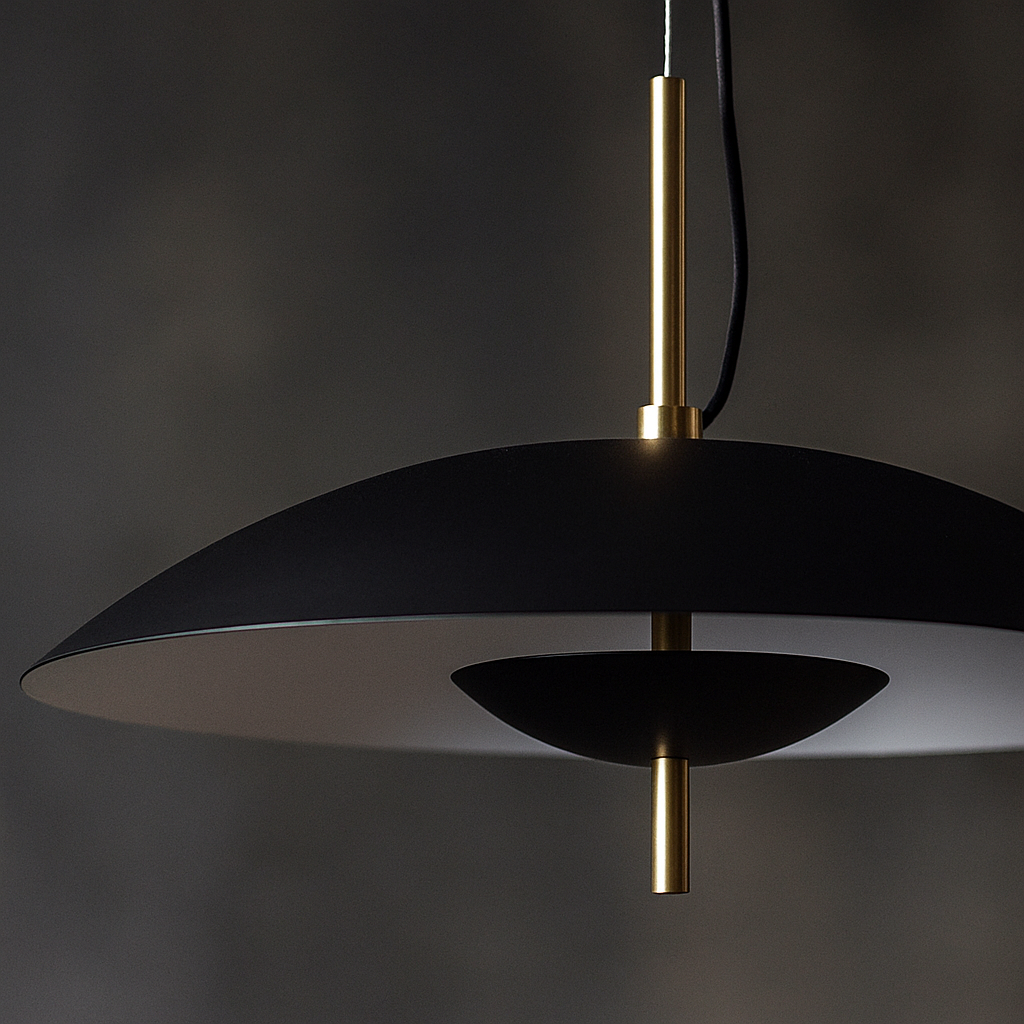 LUSTRE.60 10W LED MATT BLACK/BRASS PENDANT (3000K) - Lightingplus
