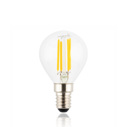 LED G45 FANCY ROUND 4W E14 4000K CLEAR DIMMABLE LAMP