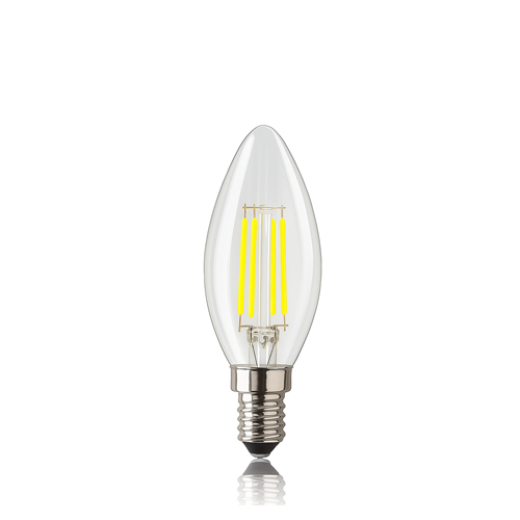 LED C37 6W E14 WARM WHITE CLEAR DIMMABLE CANDLE LAMP