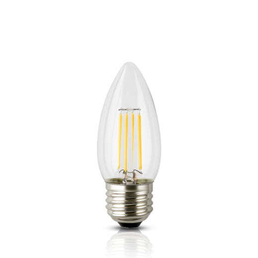 LED C35 4W E27 WARM WHITE CLEAR DIMMABLE CANDLE LAMP