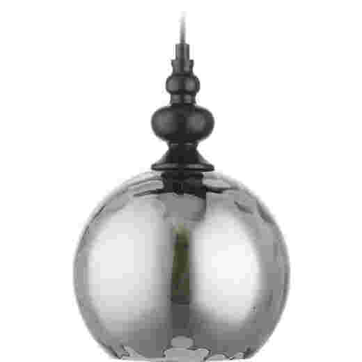 BREDA BLACK/SMOKE GLASS 20CM PENDANT