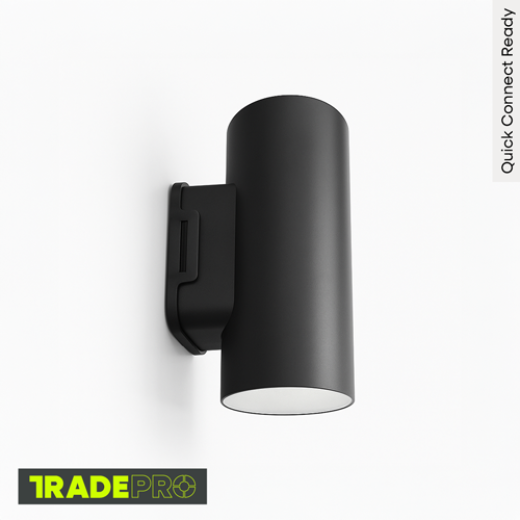 PISTON 18W CCT IP65 BLACK UP/DOWN LED EXTERIOR WALL LIGHT