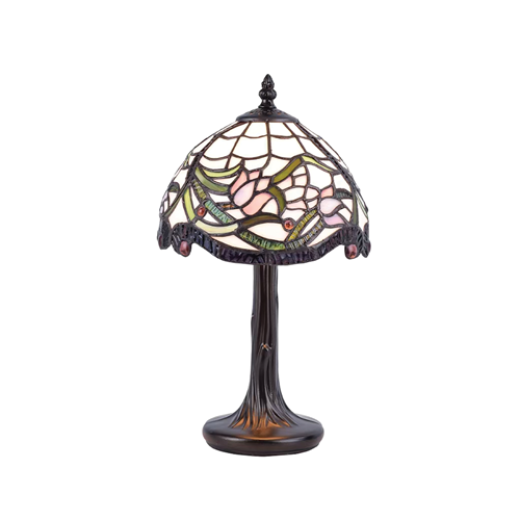 TIFFANY GLASS/BRONZE TABLE LAMP