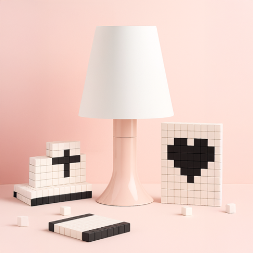PIXEL PEARL PINK/WHITE TABLE LAMP