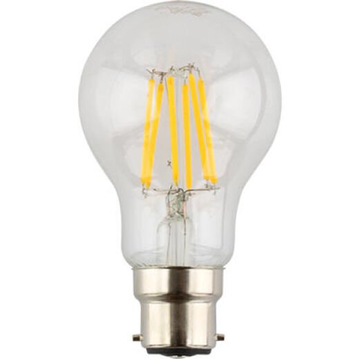 LED A60 6W B22 WARM WHITE CLEAR DIMMABLE LAMP