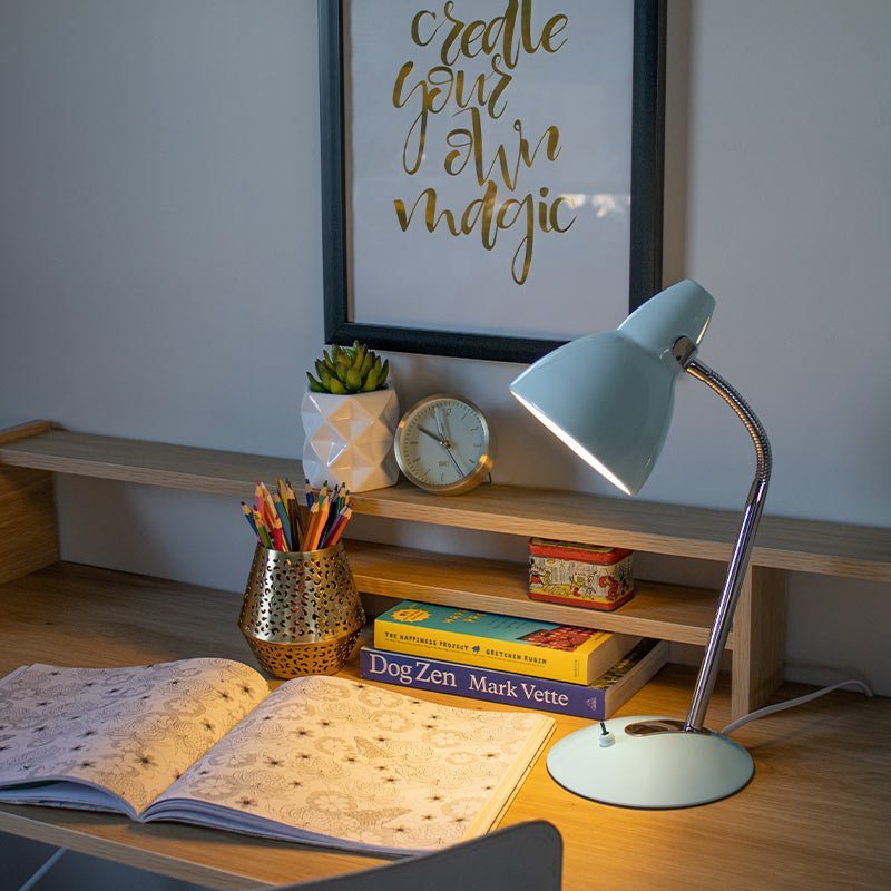 TRAX POWDER BLUE DESK LAMP Lightingplus