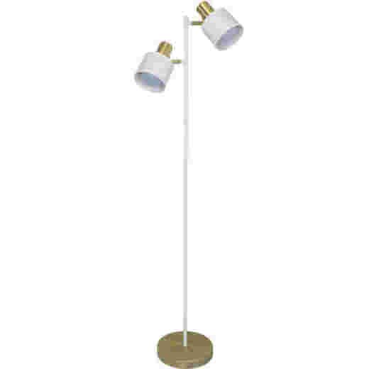 ARI WHITE/BRUSHED BRASS TWIN FLOOR LAMP