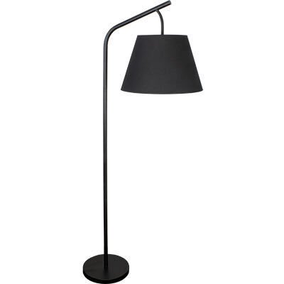 Padstow Black Floor Lamp C W Shade, Curve Arm Floor Lamp
