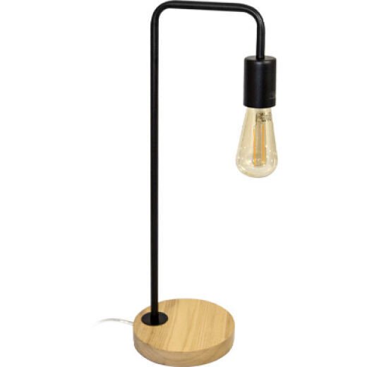 LANE BLACK/SOLID WOOD TABLE LAMP