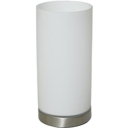 PABLO ROUND BRUSHED CHROME/OPAL TOUCH LAMP