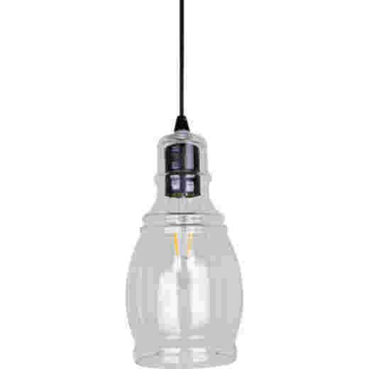 AUBURN.1 BLACK/CLEAR GLASS PENDANT