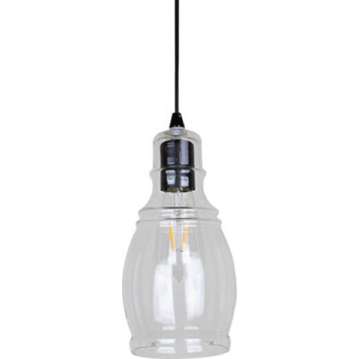 AUBURN.1 BLACK/CLEAR GLASS PENDANT