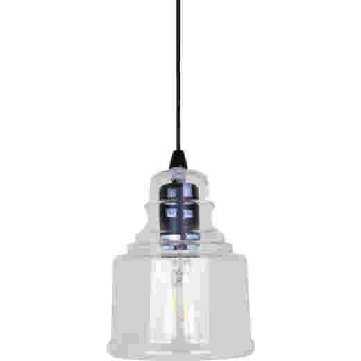 AUBURN.2 BLACK/CLEAR GLASS PENDANT