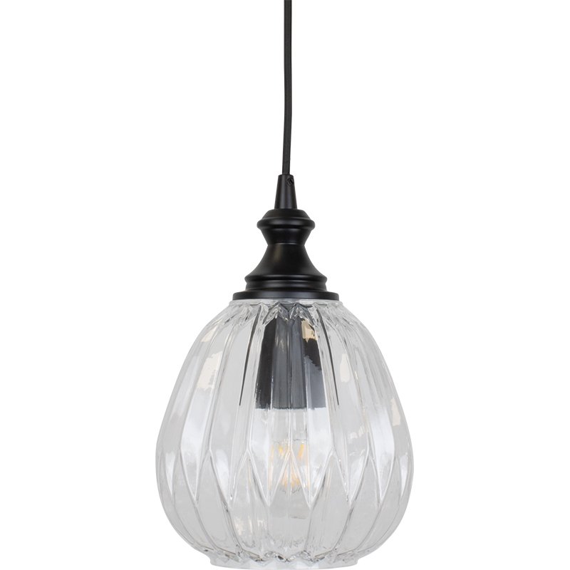 GIZA.18 BLACK/CLEAR 1LT PENDANT Lightingplus