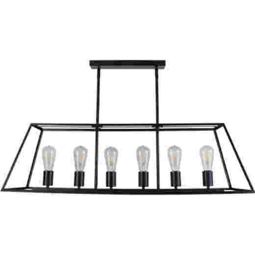 SOUTHPORT BLACK 100CM 6 LIGHT PENDANT