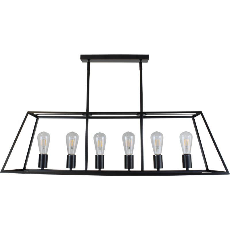 SOUTHPORT.100 M/BLACK 6LT PENDANT Lightingplus