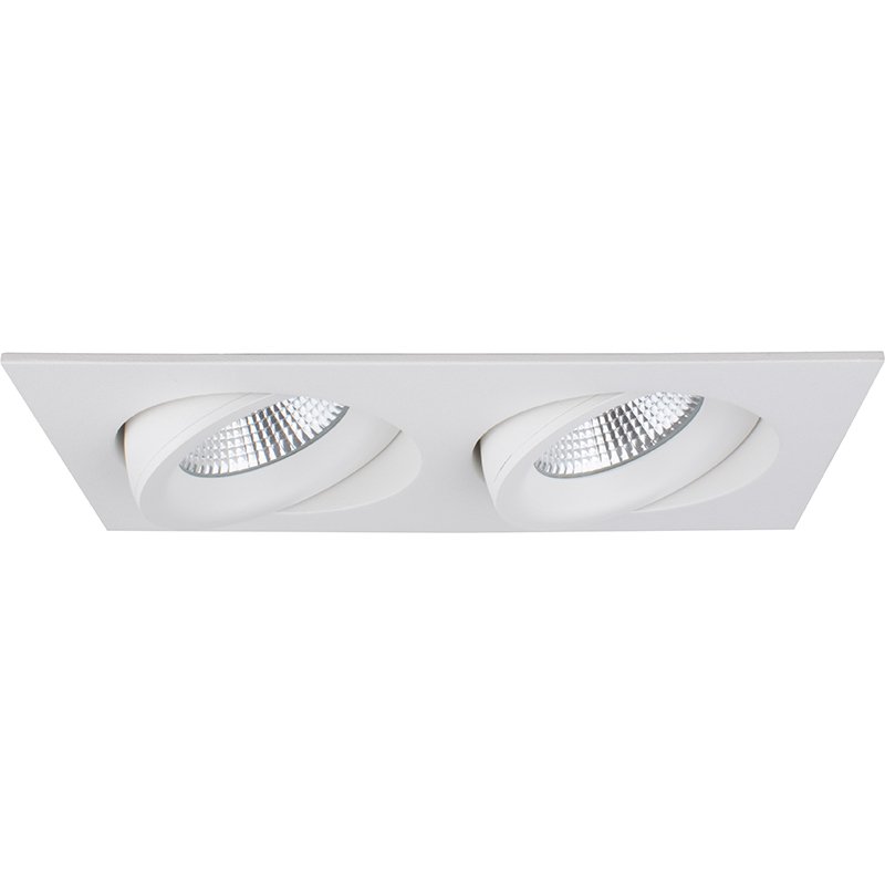 JUNISTAR LUX SQ 16W WHITE TWIN LED DOWNLIGHT 2700K Lightingplus