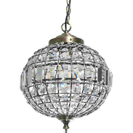 MEDINA ANTIQUE BRASS 30CM 1 LIGHT PENDANT