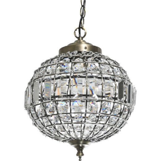 MEDINA ANTIQUE BRASS 30CM 1 LIGHT PENDANT