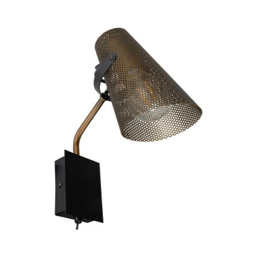 PERFO BLACK/AGED BRASS WALL LIGHT