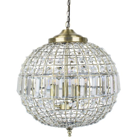 MEDINA ANTIQUE BRASS 45CM 3 LIGHT PENDANT