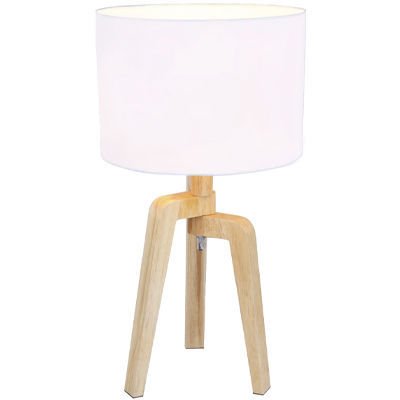 Lund Wood Table Lamp C W Shade, White And Natural Wood Table Lamp Base