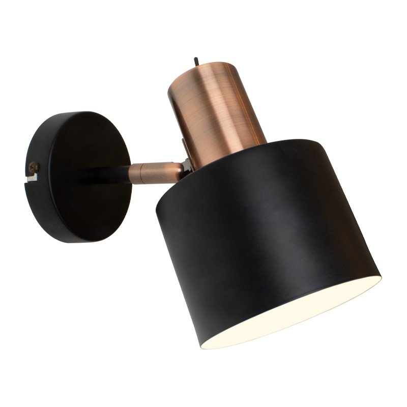 ARI SWITCHED BLACK/COPPER WALL LIGHT Lightingplus