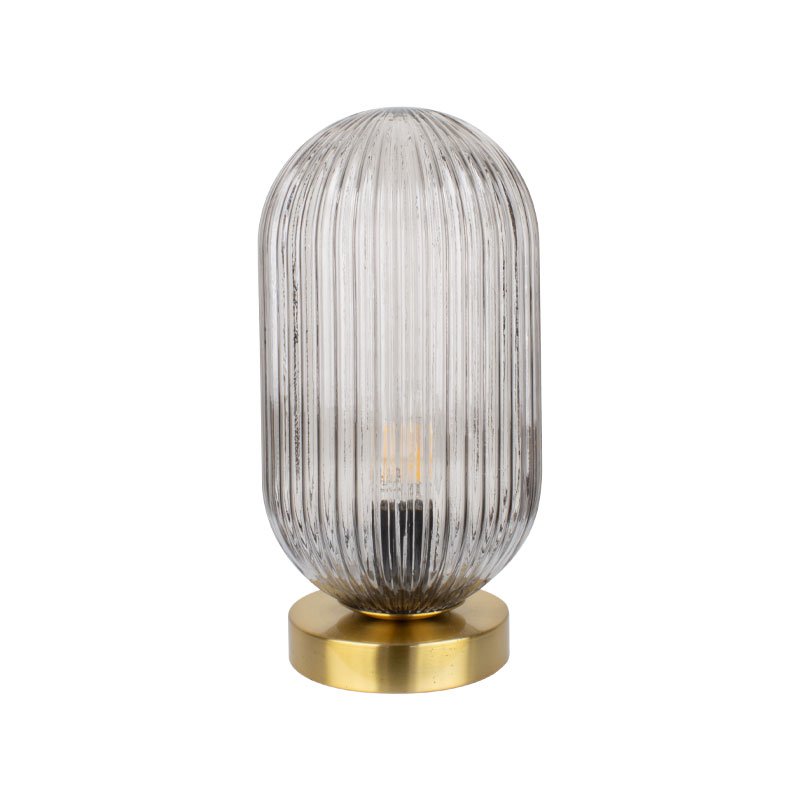 Glass lamp on clearance glass table