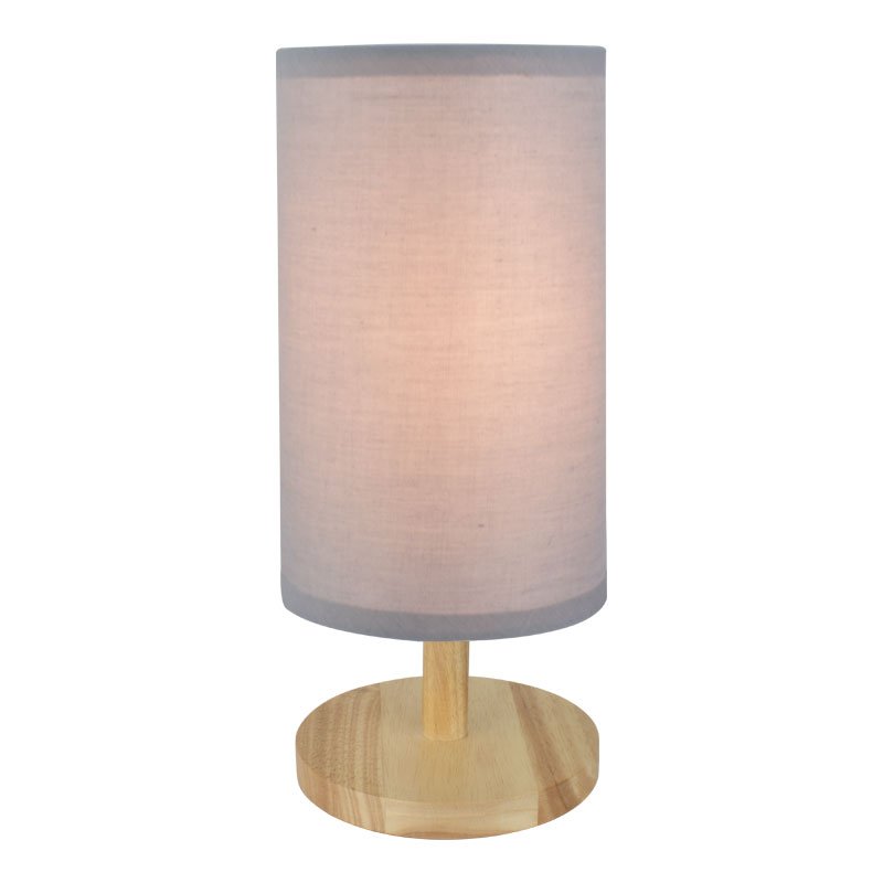 Madera Large Wood Table Lamp Grey Shade Lightingplus Madera Large Wood Table Lamp Grey Shade, Grey Fabric Lamp Shades Nz