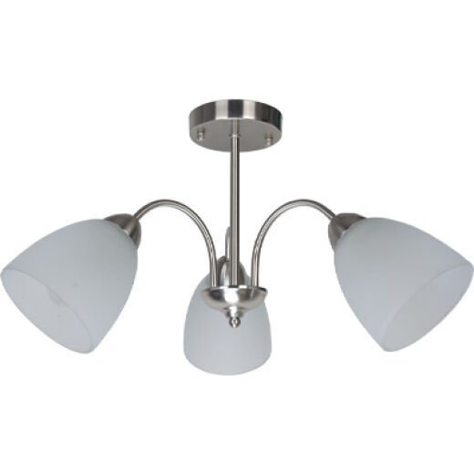 ELISA BRUSHED CHROME/OPAL GLASS 3 LIGHT CTC