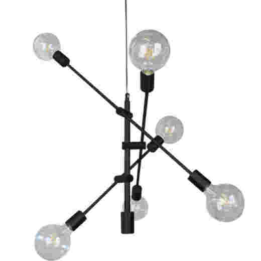 CHELSEA BLACK 6 LIGHT PENDANT