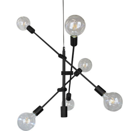 CHELSEA BLACK 6 LIGHT PENDANT