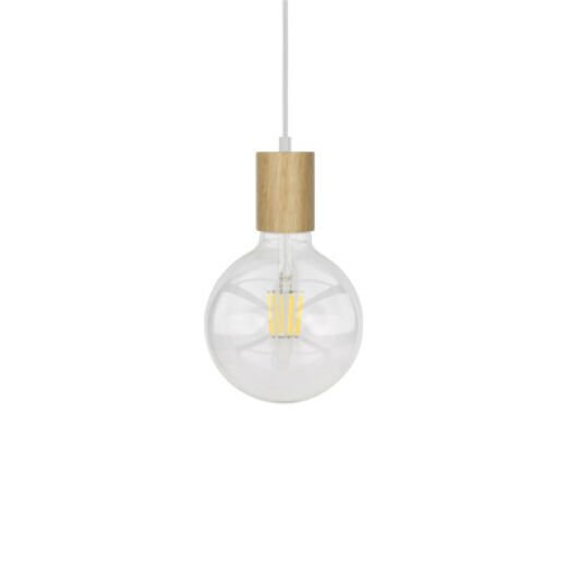 BUD TIMBER/WHITE 1 LIGHT PENDANT