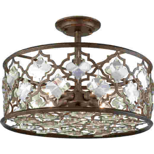 ORLEANS WEATHERED BRONZE 42CM 4 LIGHT CTC PENDANT