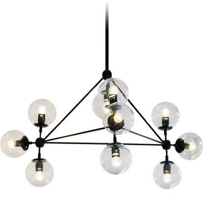 BROCKTON 10LT M/BLACK IRON CHANDELIER - Lightingplus