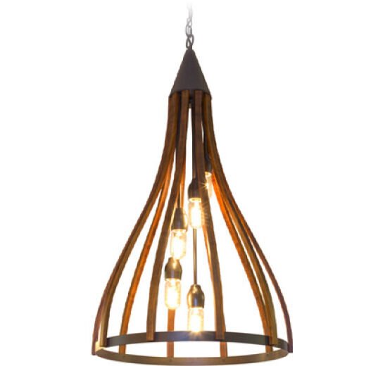 SHERWOOD BLACK/TIMBER 53CM 5 LIGHT PENDANT