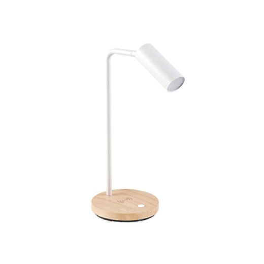 ALVA 4.5W 4000K FAUX WOOD/WHITE LED QI DESK LAMP