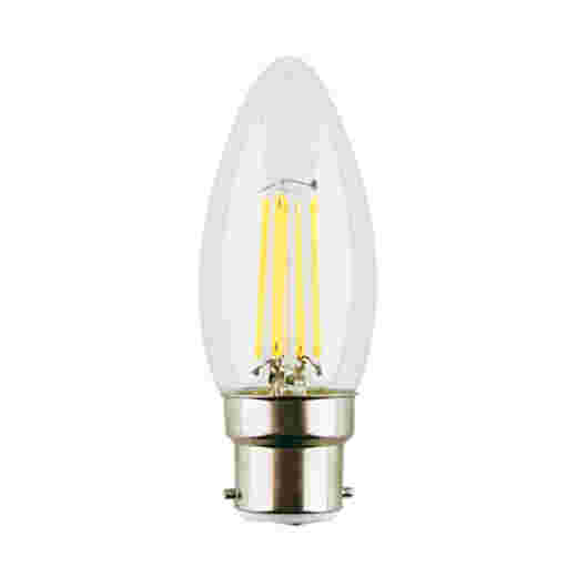 LED C35 4W B22 COOL WHITE CLEAR DIMMABLE CANDLE LAMP