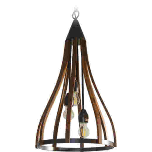 SHERWOOD BLACK/TIMBER 39CM 3 LIGHT PENDANT