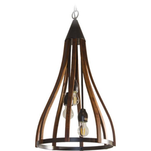 SHERWOOD BLACK/TIMBER 39CM 3 LIGHT PENDANT